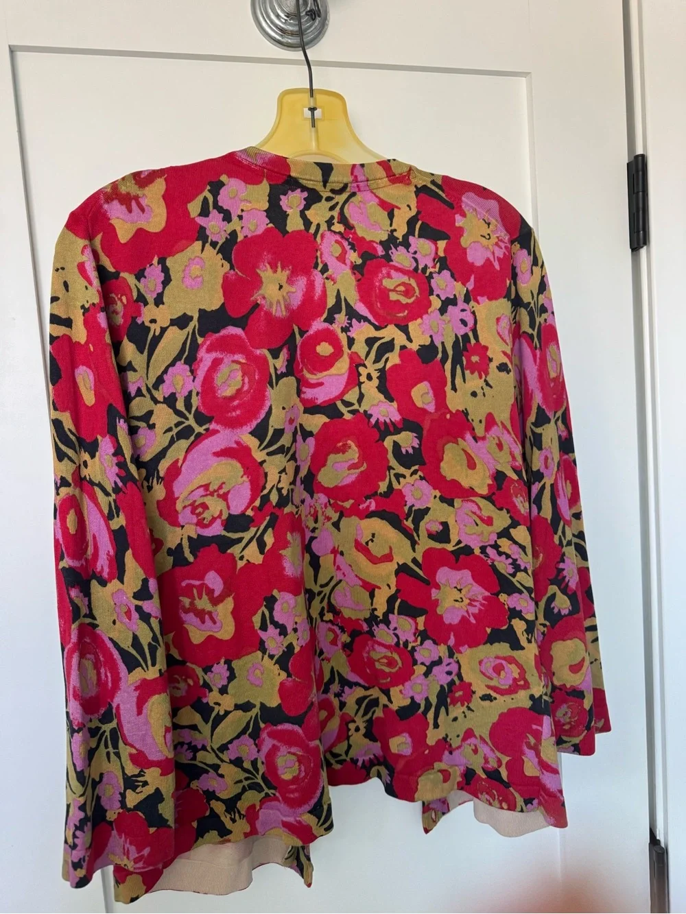 Isaac Mizrahi (for Target) Black Red Pink Floral Cardigan w/ Matching Skirt set